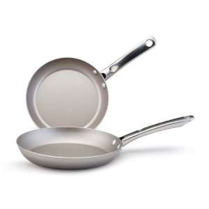   Pack 8 Inch and 10 Inch Shallow Skillets, Platinum