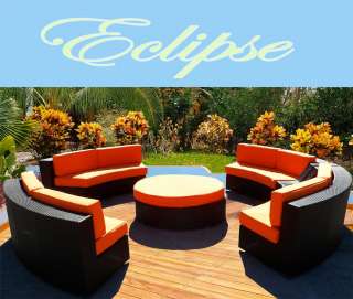 ECLIPSE ROUND OUTDOOR WICKER SECTIONAL SOFA SET PATIO FURNITURE W 