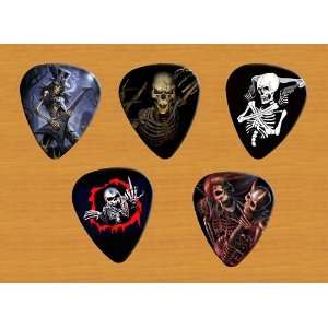  Skeletons Full Colour Premium Guitar Picks x 5 Medium 