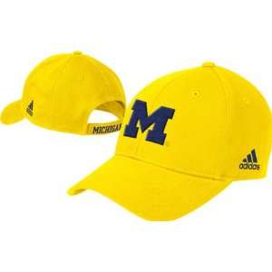 Michigan Wolverines adidas Basic Logo Structured Adjustable Hat 
