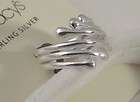 NEW Sterling Silver Banded Wave Bypass