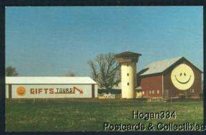 House On Silo Smiley Face On Barn Madison Wisc Postcard  