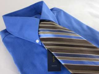 NEW CLUB ROOM DRESS SHIRT + SILK TIE Blue Medium 15 32 $90 Value 