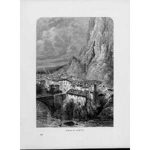  Bridge Of Sisteron France Old Prints C1880