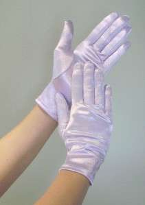 WRIST Length Stretch SATIN Gloves RED  