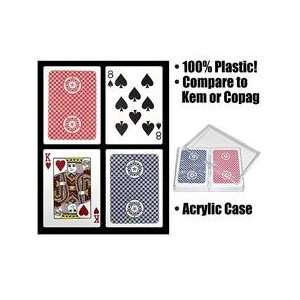  GEMACO 100% Plastic Classic Standard Poker 2 Deck Setup 
