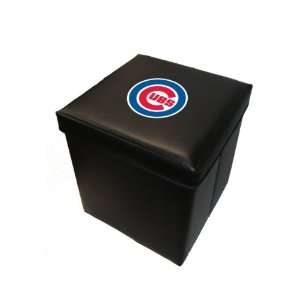  MLB Chicago Cubs 16 Inch Faux Leather Storage Cube Sports 