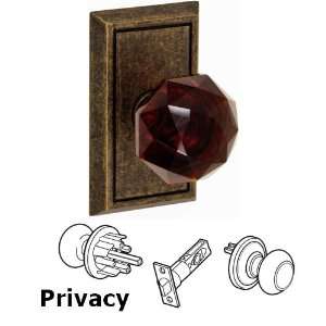  Privacy amber crystal glass knob with shaker rose in 