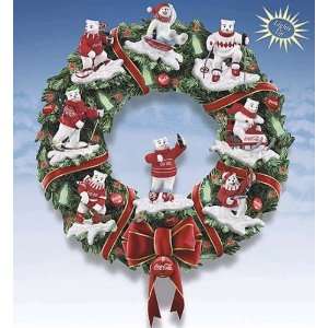  Coca Cola Polar Bear Illuminated Christmas Wreath
