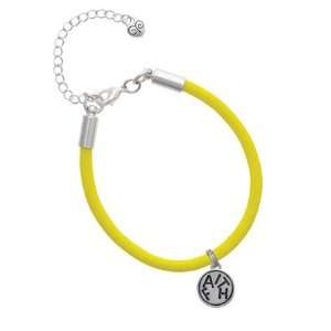  Faith in Circle Charm on a Yellow Malibu Charm Bracelet 