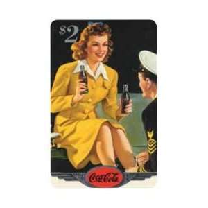Coca Cola Collectible Phone Card Coke National 96 $2. Silver. Woman 