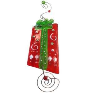    Glass Fusion Red Gift Box Ornament By Silvestri