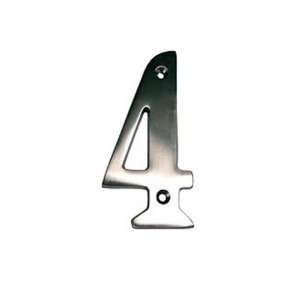 Taymor 25 SN64 25 BN Series Solid Brass 6 Inch House Number, 4, Satin 