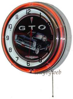 18 GTO Double Neon Retro Wall Clock Metal  