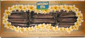 CHOCOLATE DIPPED MACADAMIA SHORTBREAD COOKIES ~ 10 OZ  