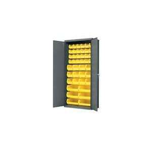 AkroBin Cabinet with Flush Doors, Cabinet with Louvered Panels on Back 