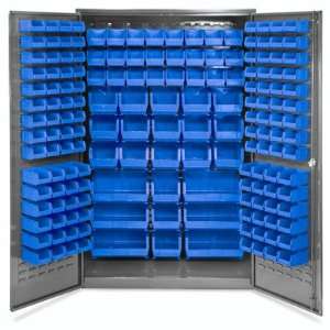  48 x 24 x 78 Bin Storage Cabinet with Shelves   168 Blue 