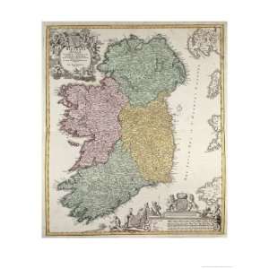  Map of Ireland, Provinces of Ulster, Munster, Connaught 