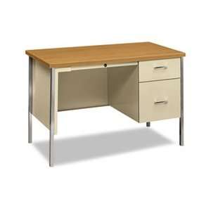   Pedestal Desk, 45 1/4w x 24d x 29 1/2h, Harvest/Put