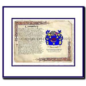  Comaskey Coat of Arms/ Family History Wood Framed