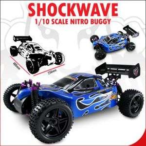 SHOCKWAVE ~ 1/10 SCALE ~ RC NITRO BUGGY ~ by REDCAT RACING ~ BLUE 
