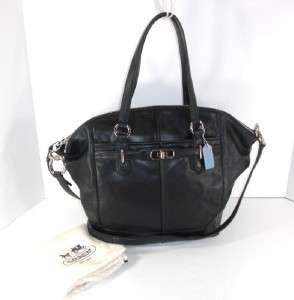 Coach 17847 Black Chelsea Leather Emerson Satchel Handbag Authentic 
