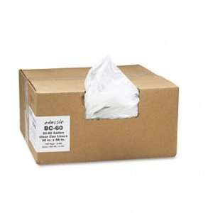 Clear Low Density Can Liners, 55 60 gal, .8 mil, 38 x 58, Clear, 100 