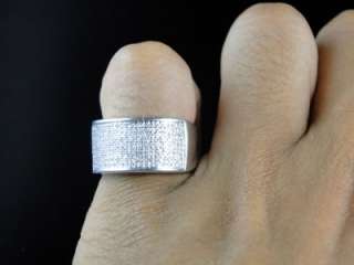 WHITE GOLD FINISH WEDDING BAND PINKY DIAMOND RING 1 CT  