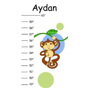  Monkey Vines with Polka Dots Growth Chart Baby
