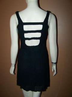 Vintage Sheer Black Puckered 80s MINI Dress & Bolero Backless Strappy 