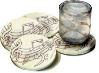 MUSIC STONE ABSORBENT DRINK COASTERS  