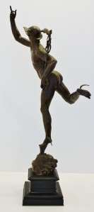 19C FRENCH BRONZE OF HERMES MERCURY THE MESSENGER OF THE GODS BY 