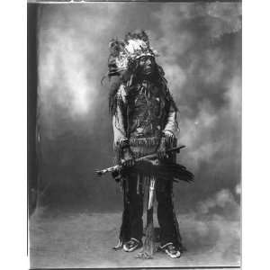 Shot in the Eye,Indian Man,c1899,headdress,standing