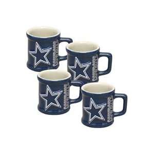  Dallas Cowboys Set of 4 Mini Mug Shot Glasses * Sports 