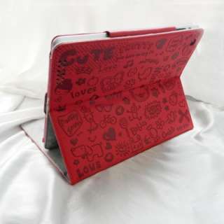 The New iPad 3rd Magnetic Smart Cover PU Leather Case Cute Embossed 