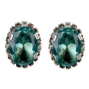   Green Crystal Earrings with American Diamonds   SHJ 