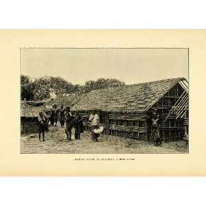 1900 Print Congo Africa Indigenous Cultural Natives Building Home 