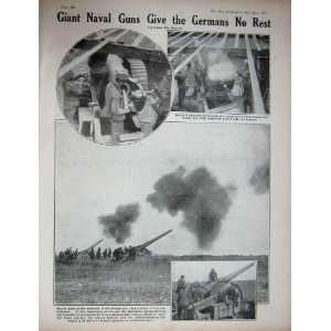 1917 WW1 Naval Cannon Guns Gunners Soldiers Weapons 