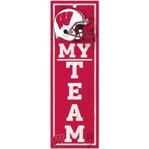  Wincraft Wisconsin Badgers 4x13 My Team Wood Sign 