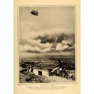  1917 Print WWI German Anti Aircraft Strikes Airplane 