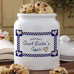  Personalized Happiness Is Cookies Ceramic Cookie Jar 