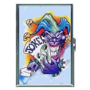  Evil Clown Joker Gambling Art ID Holder, Cigarette Case or 