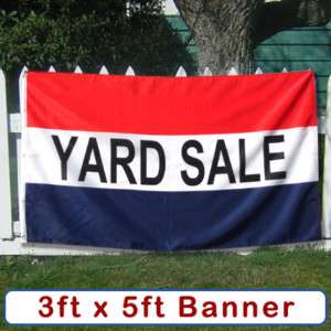 GARAGE SALE Banner Sign Flag Yard Moving Tag Rummage  