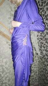 80s Sexy Exotic Goddess Ruched Purple Body Hugging Cocktail Dress 