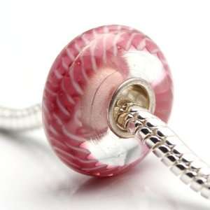  Bleek2Sheek Murano Glass Ruby Helix Charm Beads (set of 2 