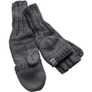   Wildcats Ladies Charcoal Knit Convertible Mittens