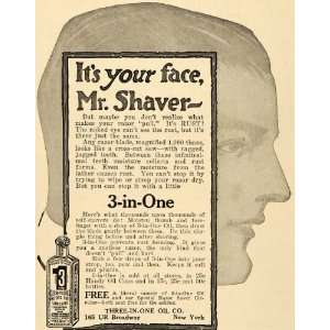 1918 Ad Shaving Razor Rust 3 In One Oil Polish Cleans   Original Print 