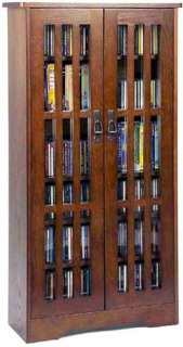 371 CD 185 DVD Glass Door Veneer Storage Cabinet Rack  