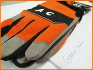 AC Male Female Orange M/L Sport Cycling Leather Gloves  