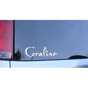  Coraline Logo Sticker   White Vinyl Diecut Automotive